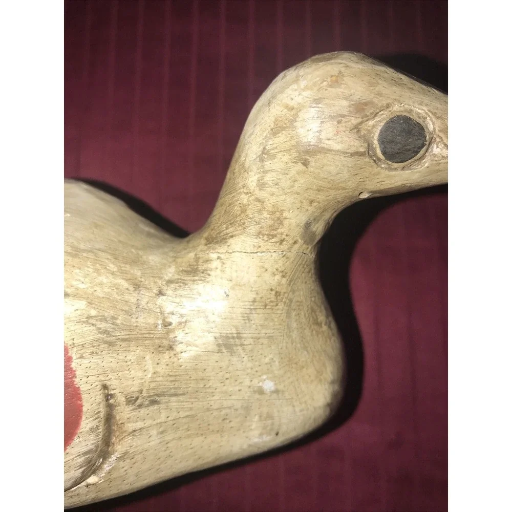 Vtg. Hand Made Folk Art Shorebird Curved Bill Bird Decoy Hand Painted